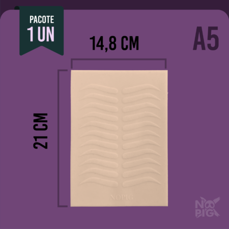 Pele Artificial para Treino de Micropigmentação (sobrancelhas) NOPIG A5 – Morena – 1 Unidade